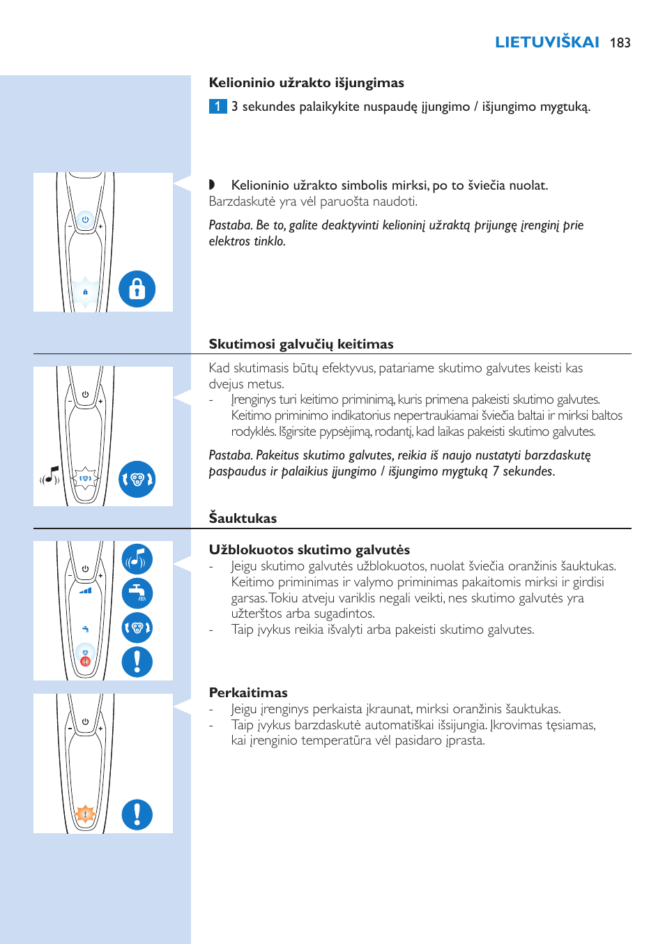 Philips Norelco SHAVER Series 9000 wet and dry electric shaver S9721-84 V-Track Precision Blades Contour Detect Technology SmartClean System PRO Digital User Interface with SmartClean System PRO and Aquatec Wet & Dry User Manual | Page 183 / 352