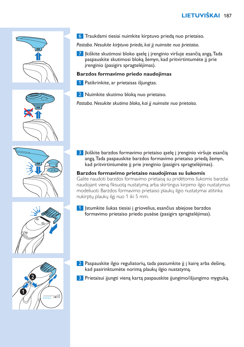 Philips Norelco SHAVER Series 9000 wet and dry electric shaver S9721-84 V-Track Precision Blades Contour Detect Technology SmartClean System PRO Digital User Interface with SmartClean System PRO and Aquatec Wet & Dry User Manual | Page 187 / 352