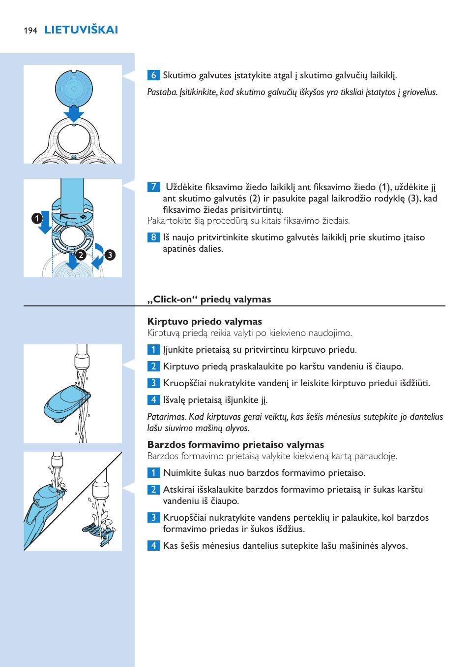 Philips Norelco SHAVER Series 9000 wet and dry electric shaver S9721-84 V-Track Precision Blades Contour Detect Technology SmartClean System PRO Digital User Interface with SmartClean System PRO and Aquatec Wet & Dry User Manual | Page 194 / 352