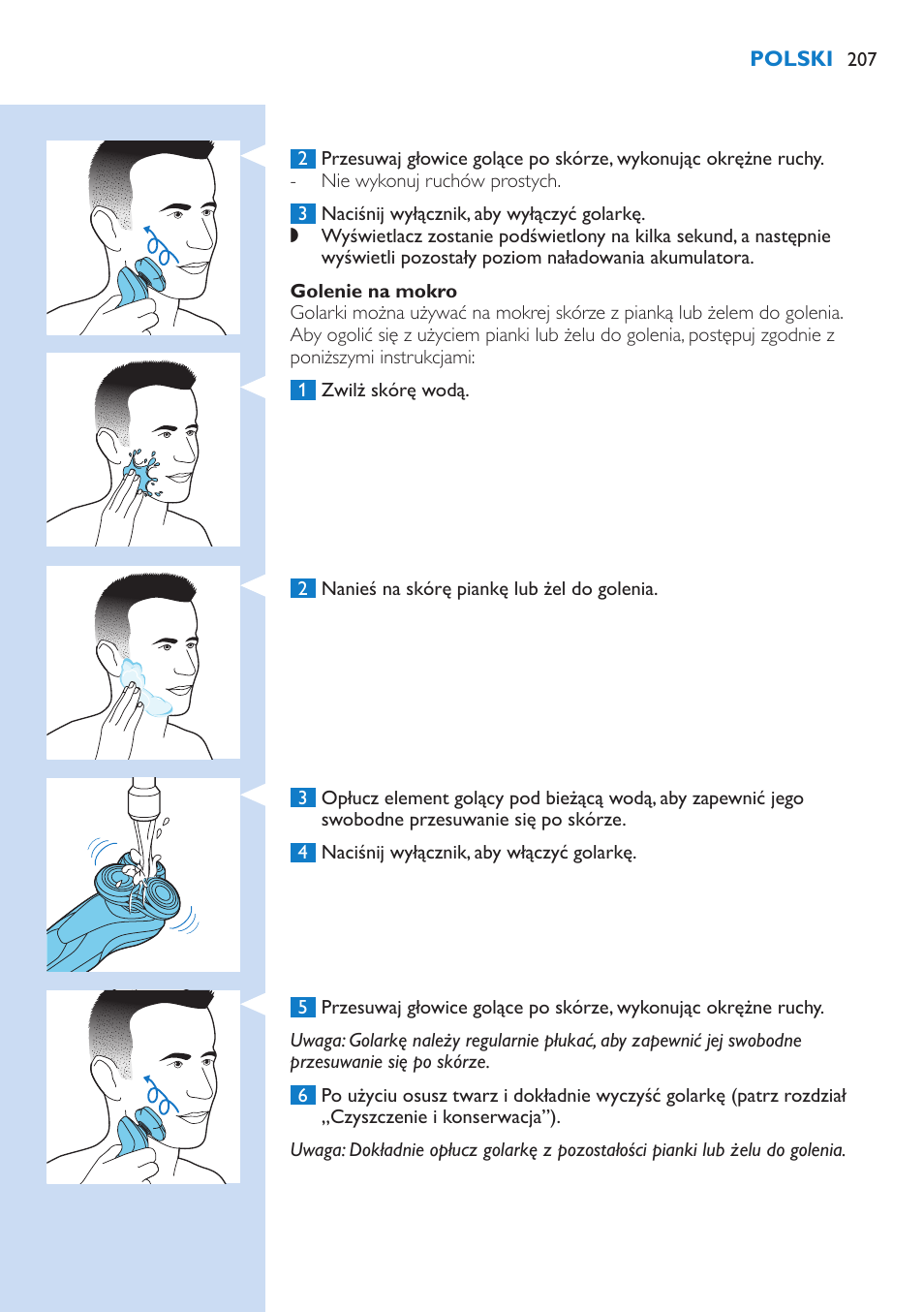 Philips Norelco SHAVER Series 9000 wet and dry electric shaver S9721-84 V-Track Precision Blades Contour Detect Technology SmartClean System PRO Digital User Interface with SmartClean System PRO and Aquatec Wet & Dry User Manual | Page 207 / 352