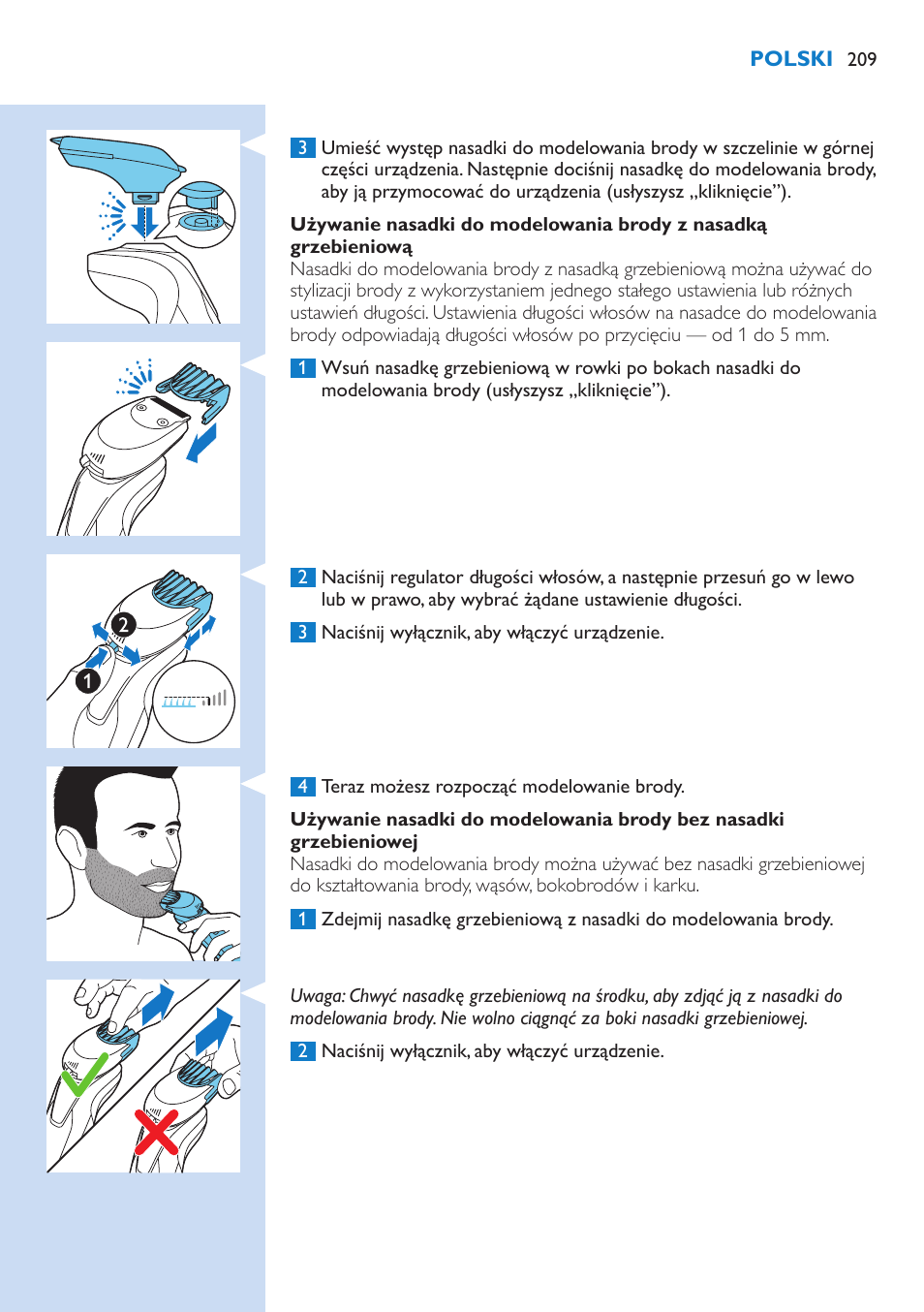 Philips Norelco SHAVER Series 9000 wet and dry electric shaver S9721-84 V-Track Precision Blades Contour Detect Technology SmartClean System PRO Digital User Interface with SmartClean System PRO and Aquatec Wet & Dry User Manual | Page 209 / 352
