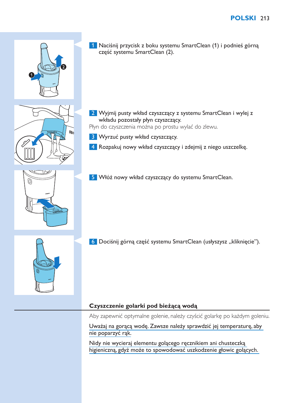 Philips Norelco SHAVER Series 9000 wet and dry electric shaver S9721-84 V-Track Precision Blades Contour Detect Technology SmartClean System PRO Digital User Interface with SmartClean System PRO and Aquatec Wet & Dry User Manual | Page 213 / 352