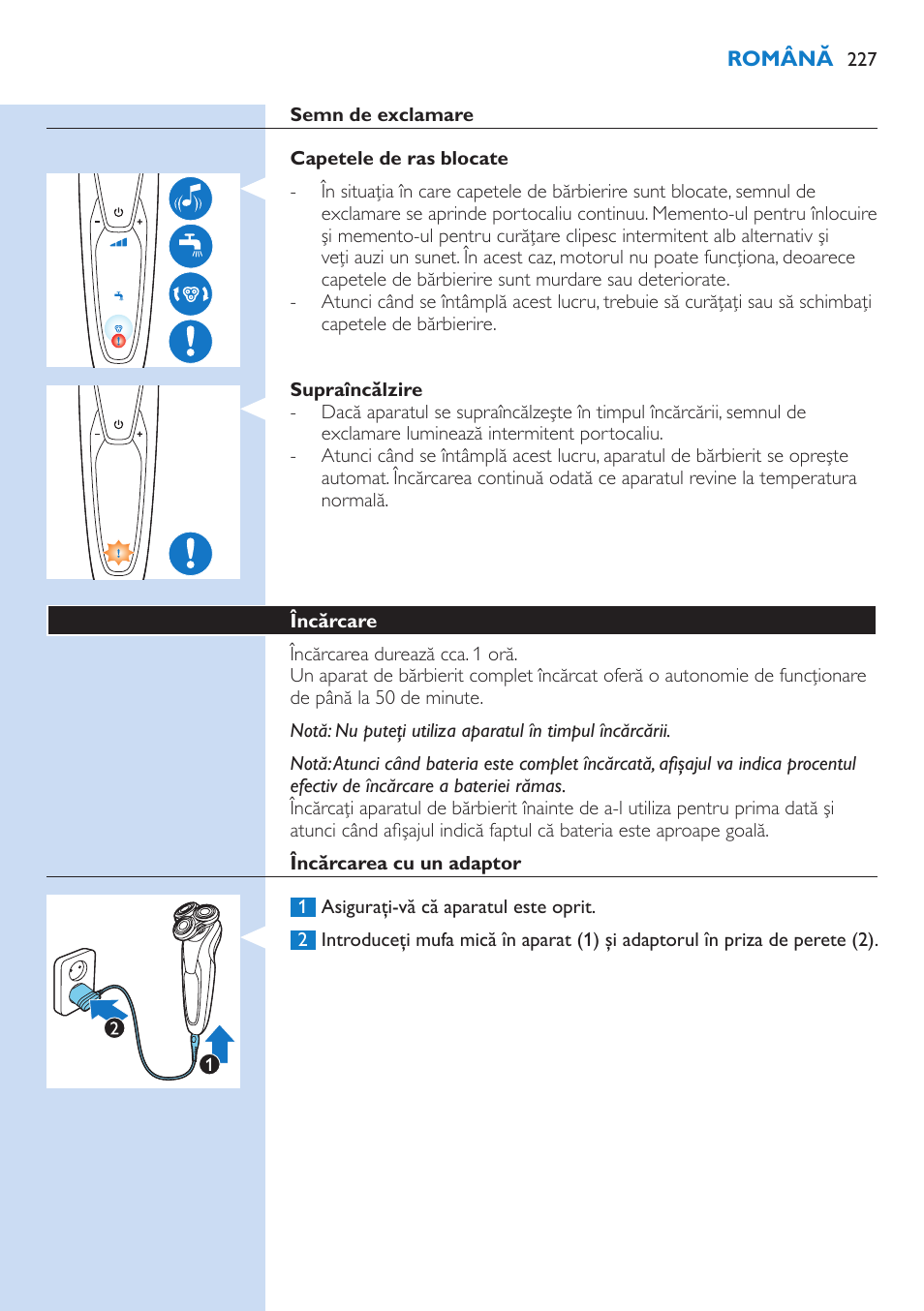 Philips Norelco SHAVER Series 9000 wet and dry electric shaver S9721-84 V-Track Precision Blades Contour Detect Technology SmartClean System PRO Digital User Interface with SmartClean System PRO and Aquatec Wet & Dry User Manual | Page 227 / 352