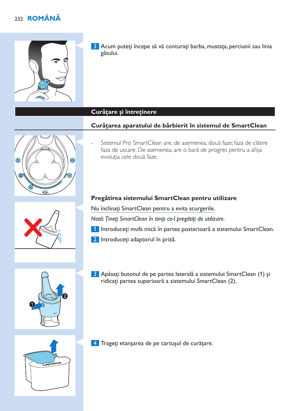 Philips Norelco SHAVER Series 9000 wet and dry electric shaver S9721-84 V-Track Precision Blades Contour Detect Technology SmartClean System PRO Digital User Interface with SmartClean System PRO and Aquatec Wet & Dry User Manual | Page 232 / 352