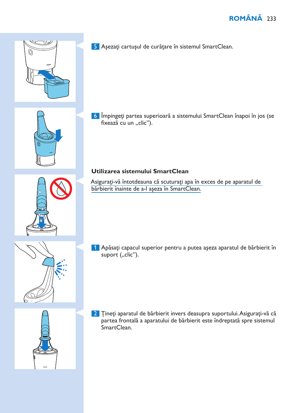 Philips Norelco SHAVER Series 9000 wet and dry electric shaver S9721-84 V-Track Precision Blades Contour Detect Technology SmartClean System PRO Digital User Interface with SmartClean System PRO and Aquatec Wet & Dry User Manual | Page 233 / 352