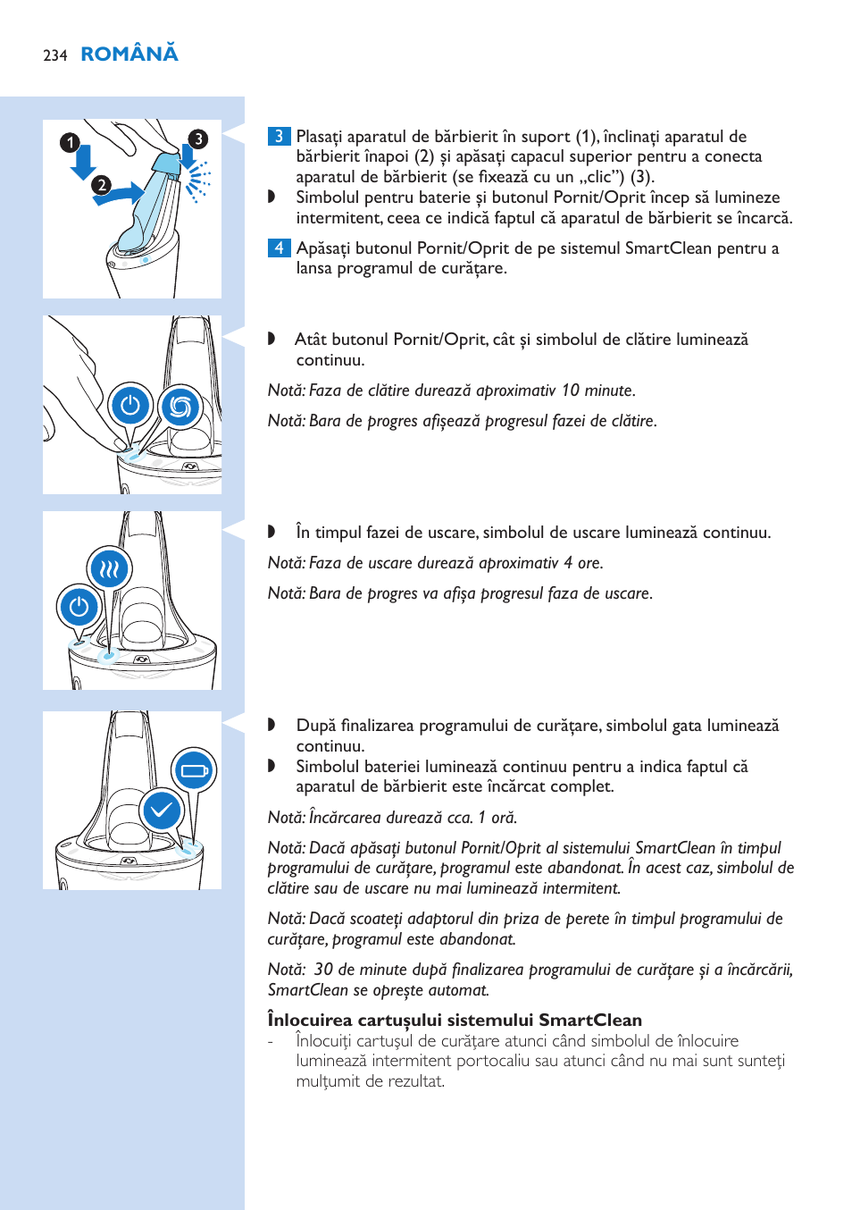 Philips Norelco SHAVER Series 9000 wet and dry electric shaver S9721-84 V-Track Precision Blades Contour Detect Technology SmartClean System PRO Digital User Interface with SmartClean System PRO and Aquatec Wet & Dry User Manual | Page 234 / 352