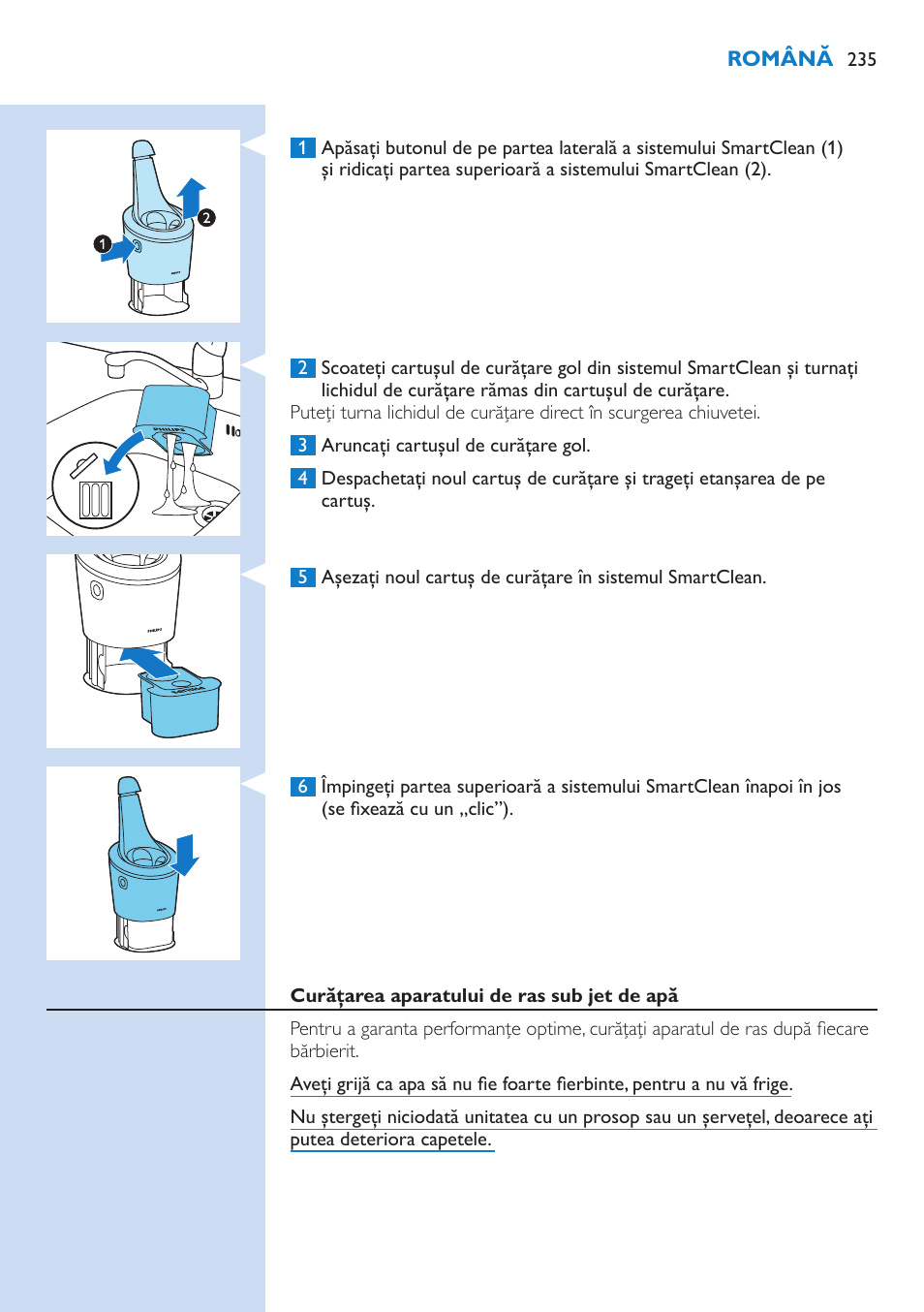 Philips Norelco SHAVER Series 9000 wet and dry electric shaver S9721-84 V-Track Precision Blades Contour Detect Technology SmartClean System PRO Digital User Interface with SmartClean System PRO and Aquatec Wet & Dry User Manual | Page 235 / 352