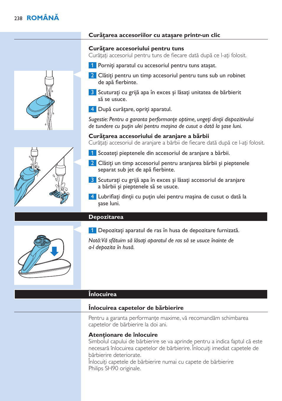 Philips Norelco SHAVER Series 9000 wet and dry electric shaver S9721-84 V-Track Precision Blades Contour Detect Technology SmartClean System PRO Digital User Interface with SmartClean System PRO and Aquatec Wet & Dry User Manual | Page 238 / 352