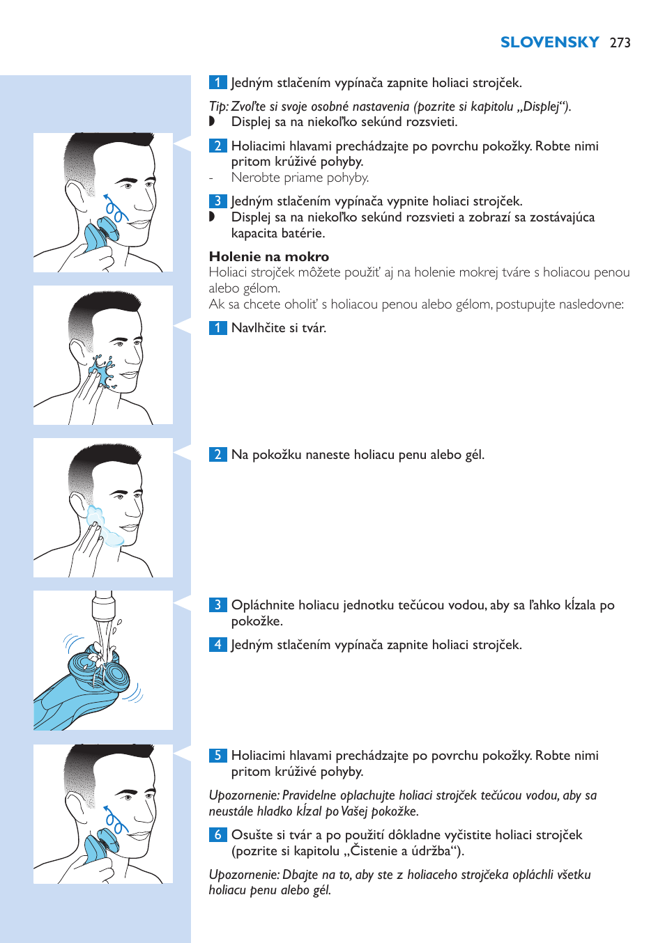 Philips Norelco SHAVER Series 9000 wet and dry electric shaver S9721-84 V-Track Precision Blades Contour Detect Technology SmartClean System PRO Digital User Interface with SmartClean System PRO and Aquatec Wet & Dry User Manual | Page 273 / 352