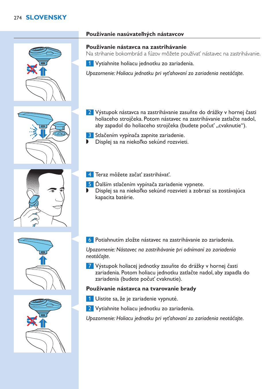 Philips Norelco SHAVER Series 9000 wet and dry electric shaver S9721-84 V-Track Precision Blades Contour Detect Technology SmartClean System PRO Digital User Interface with SmartClean System PRO and Aquatec Wet & Dry User Manual | Page 274 / 352