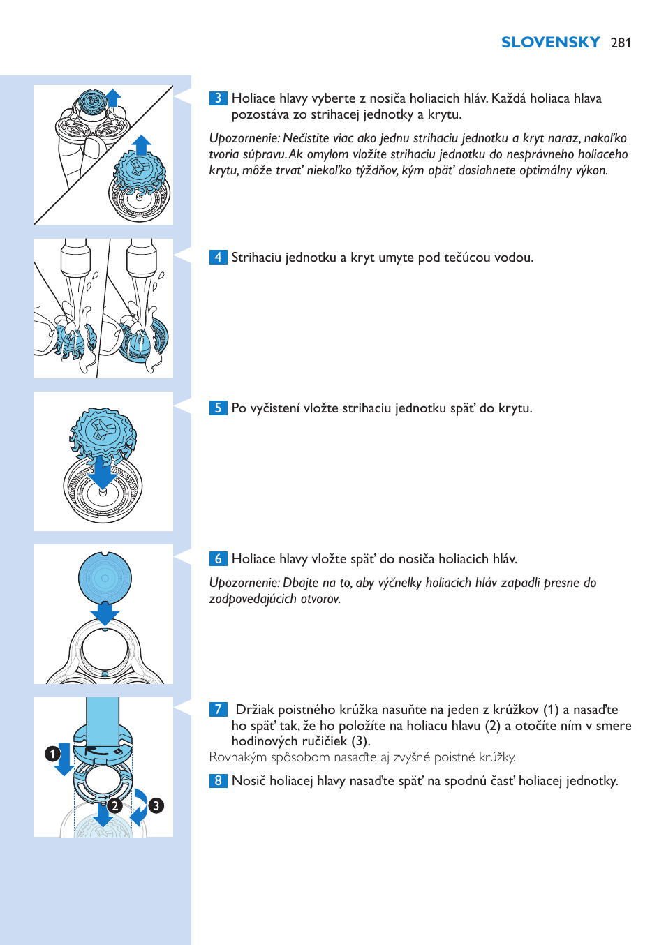 Philips Norelco SHAVER Series 9000 wet and dry electric shaver S9721-84 V-Track Precision Blades Contour Detect Technology SmartClean System PRO Digital User Interface with SmartClean System PRO and Aquatec Wet & Dry User Manual | Page 281 / 352