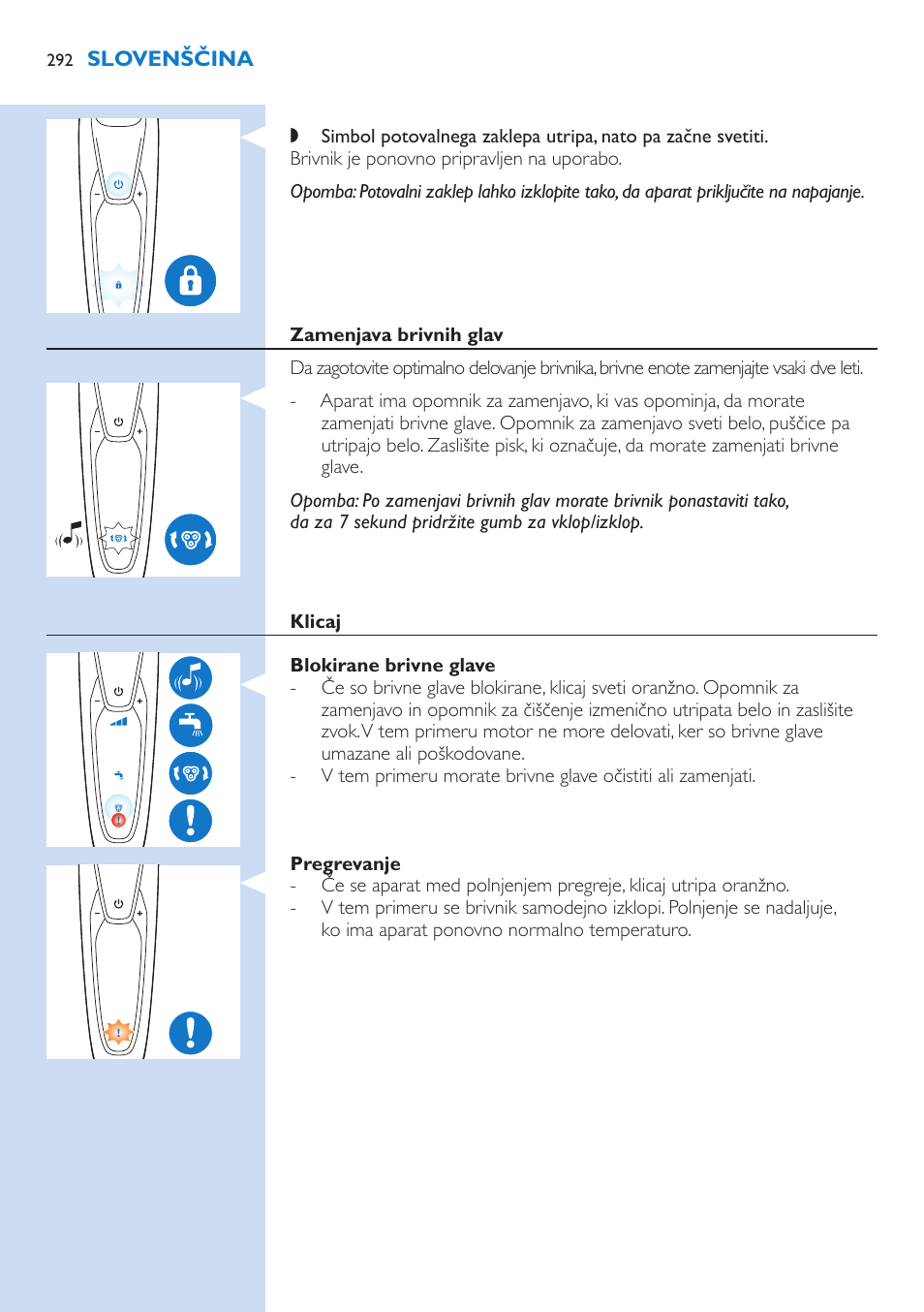 Philips Norelco SHAVER Series 9000 wet and dry electric shaver S9721-84 V-Track Precision Blades Contour Detect Technology SmartClean System PRO Digital User Interface with SmartClean System PRO and Aquatec Wet & Dry User Manual | Page 292 / 352
