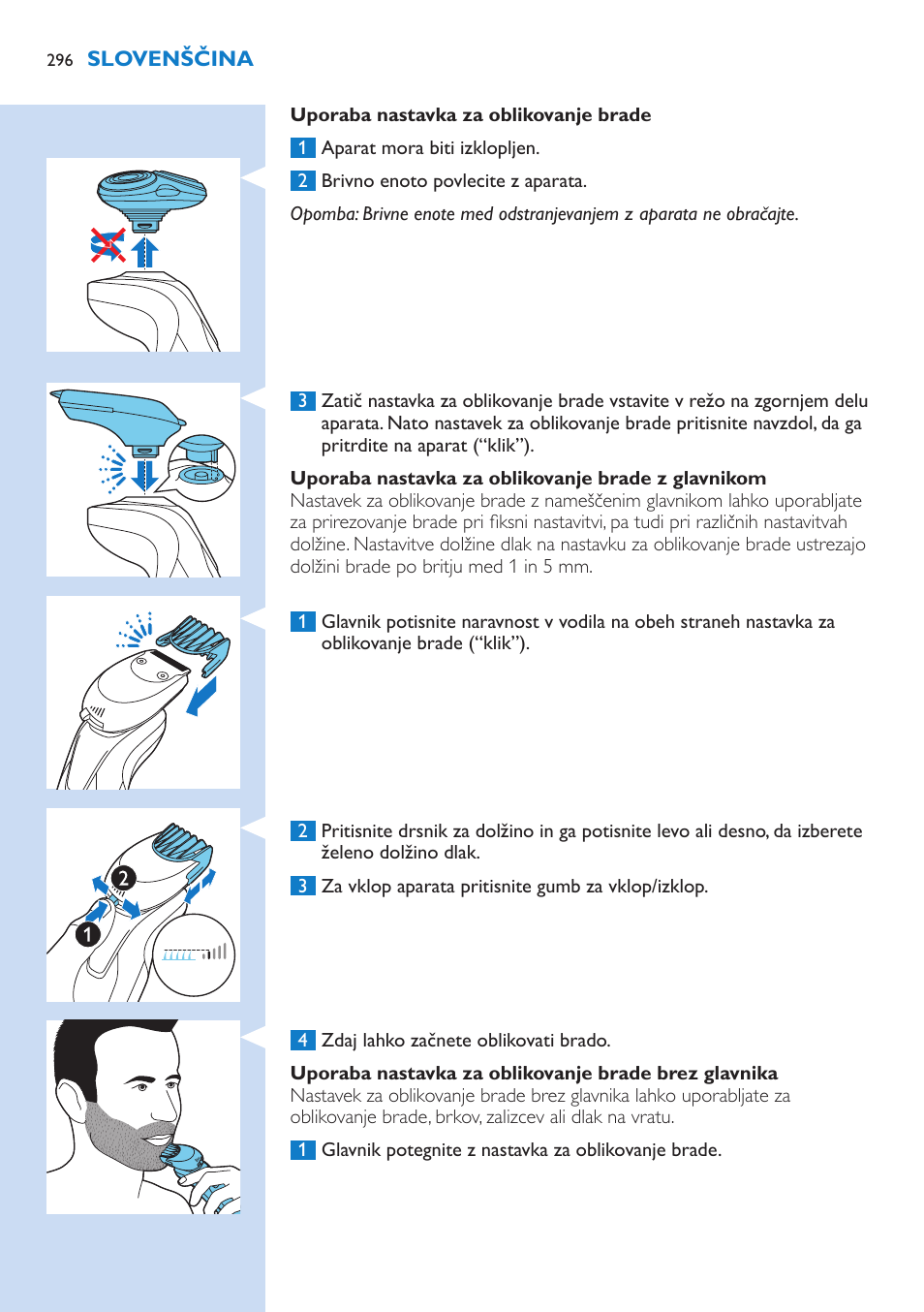 Philips Norelco SHAVER Series 9000 wet and dry electric shaver S9721-84 V-Track Precision Blades Contour Detect Technology SmartClean System PRO Digital User Interface with SmartClean System PRO and Aquatec Wet & Dry User Manual | Page 296 / 352