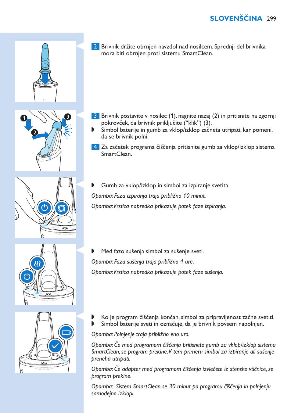 Philips Norelco SHAVER Series 9000 wet and dry electric shaver S9721-84 V-Track Precision Blades Contour Detect Technology SmartClean System PRO Digital User Interface with SmartClean System PRO and Aquatec Wet & Dry User Manual | Page 299 / 352