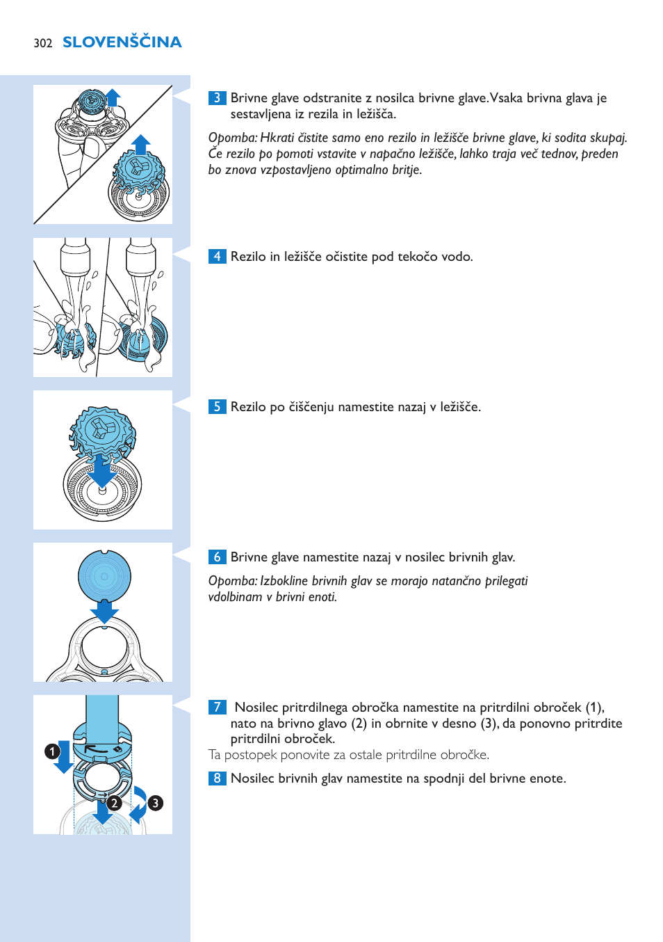 Philips Norelco SHAVER Series 9000 wet and dry electric shaver S9721-84 V-Track Precision Blades Contour Detect Technology SmartClean System PRO Digital User Interface with SmartClean System PRO and Aquatec Wet & Dry User Manual | Page 302 / 352