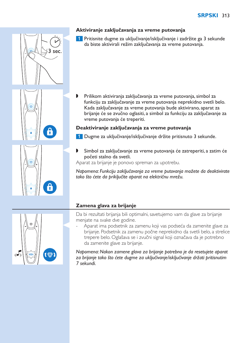 Philips Norelco SHAVER Series 9000 wet and dry electric shaver S9721-84 V-Track Precision Blades Contour Detect Technology SmartClean System PRO Digital User Interface with SmartClean System PRO and Aquatec Wet & Dry User Manual | Page 313 / 352