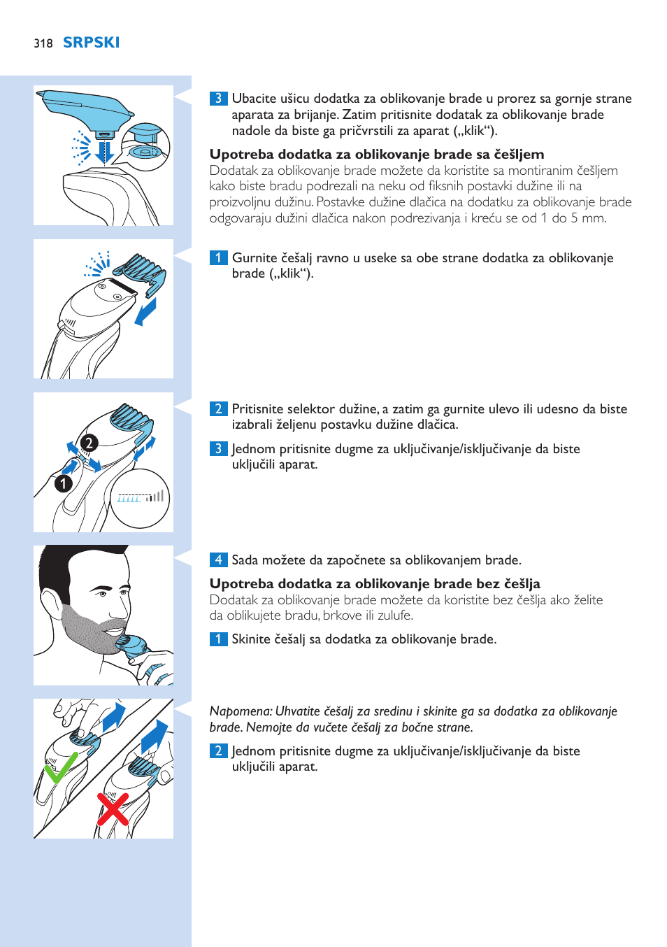 Philips Norelco SHAVER Series 9000 wet and dry electric shaver S9721-84 V-Track Precision Blades Contour Detect Technology SmartClean System PRO Digital User Interface with SmartClean System PRO and Aquatec Wet & Dry User Manual | Page 318 / 352