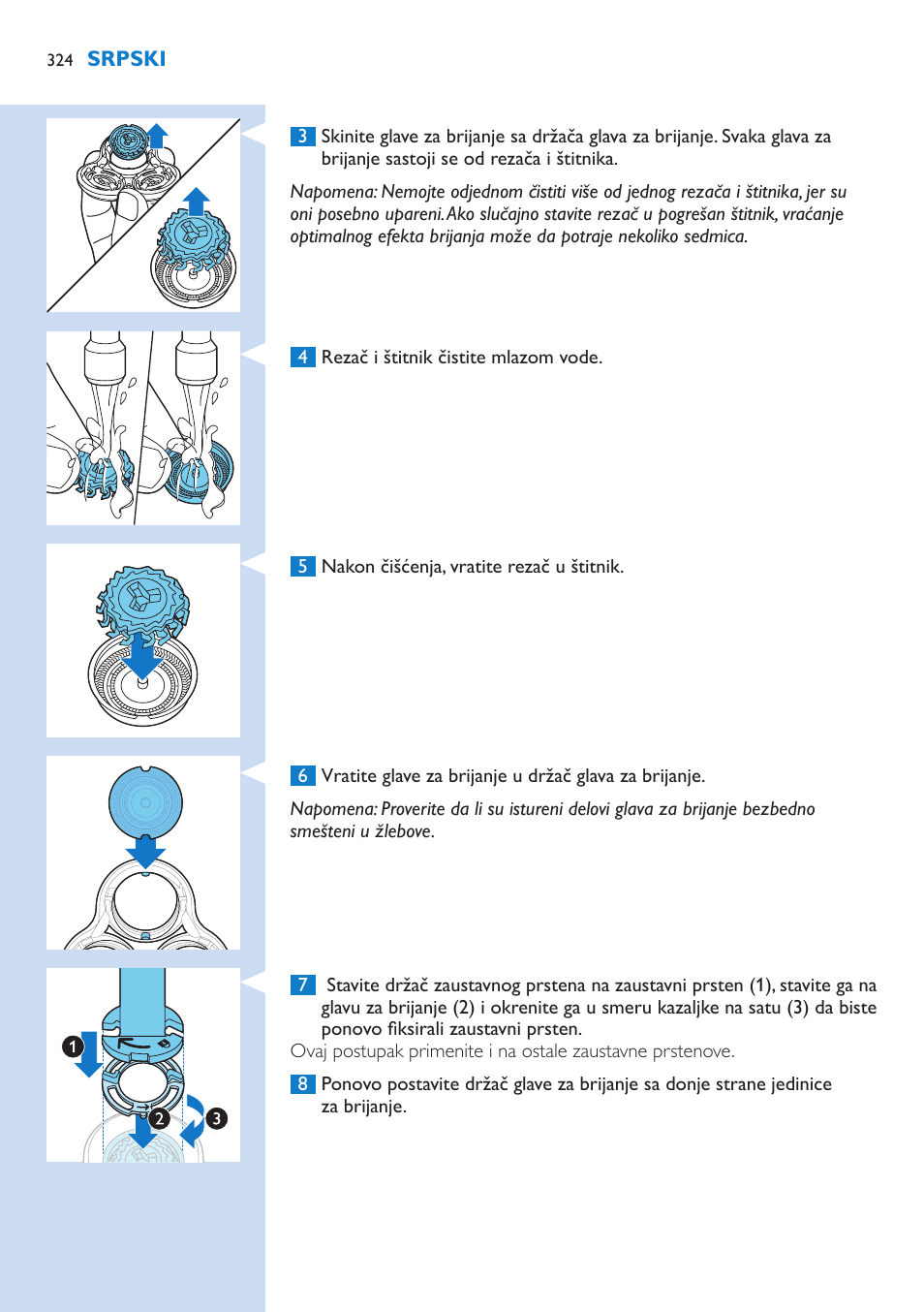 Philips Norelco SHAVER Series 9000 wet and dry electric shaver S9721-84 V-Track Precision Blades Contour Detect Technology SmartClean System PRO Digital User Interface with SmartClean System PRO and Aquatec Wet & Dry User Manual | Page 324 / 352