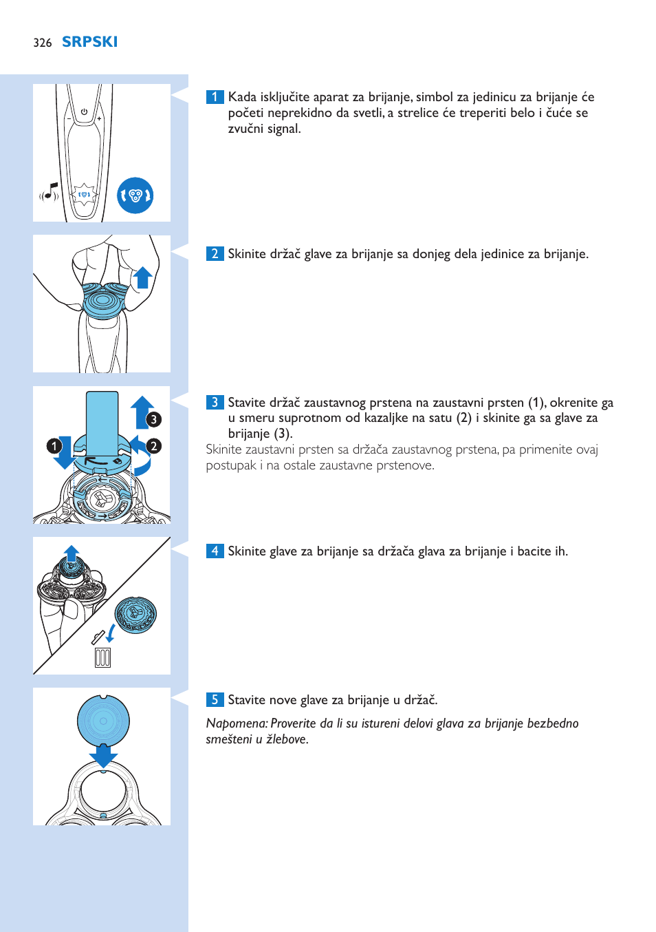 Philips Norelco SHAVER Series 9000 wet and dry electric shaver S9721-84 V-Track Precision Blades Contour Detect Technology SmartClean System PRO Digital User Interface with SmartClean System PRO and Aquatec Wet & Dry User Manual | Page 326 / 352