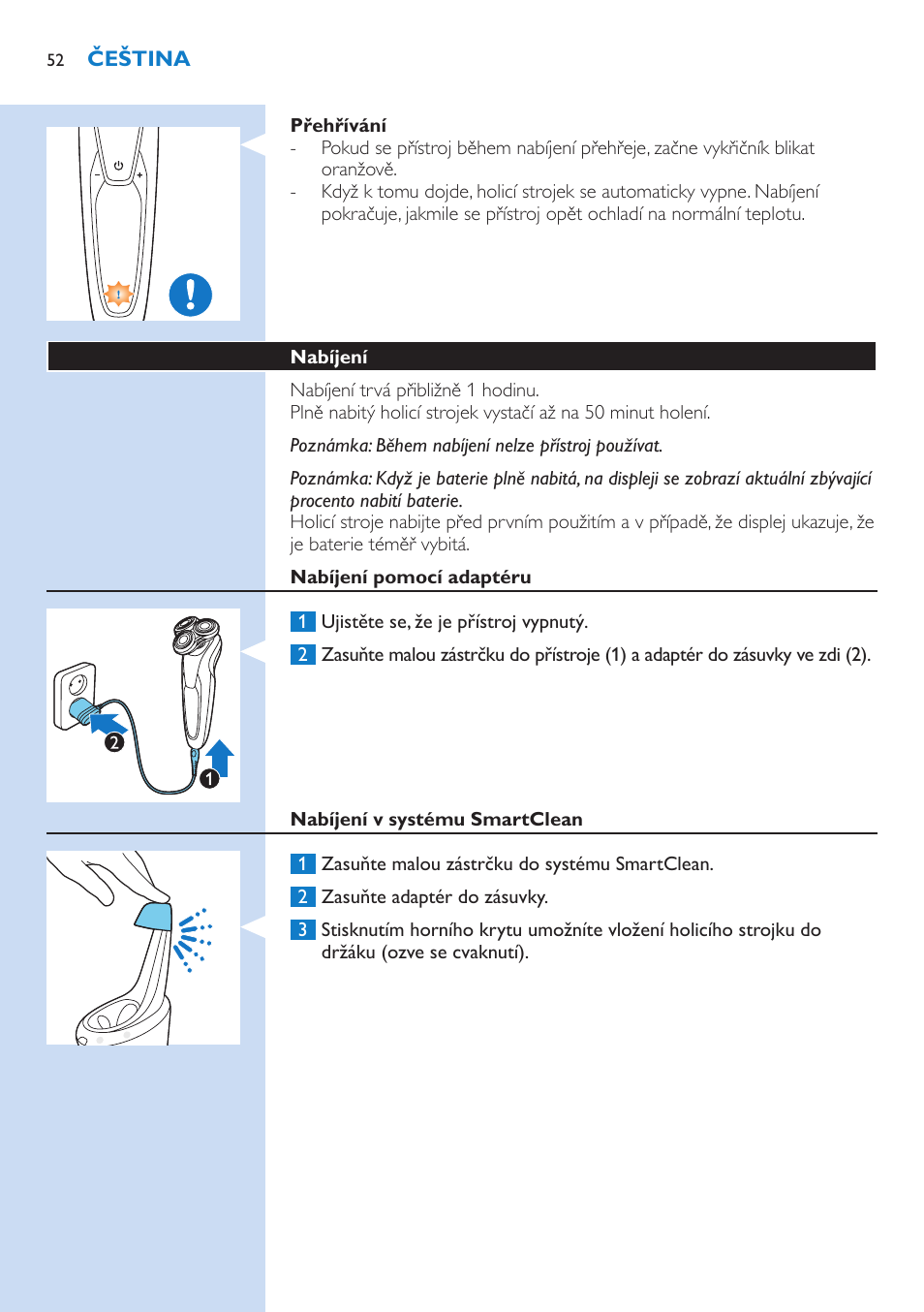 Philips Norelco SHAVER Series 9000 wet and dry electric shaver S9721-84 V-Track Precision Blades Contour Detect Technology SmartClean System PRO Digital User Interface with SmartClean System PRO and Aquatec Wet & Dry User Manual | Page 52 / 352