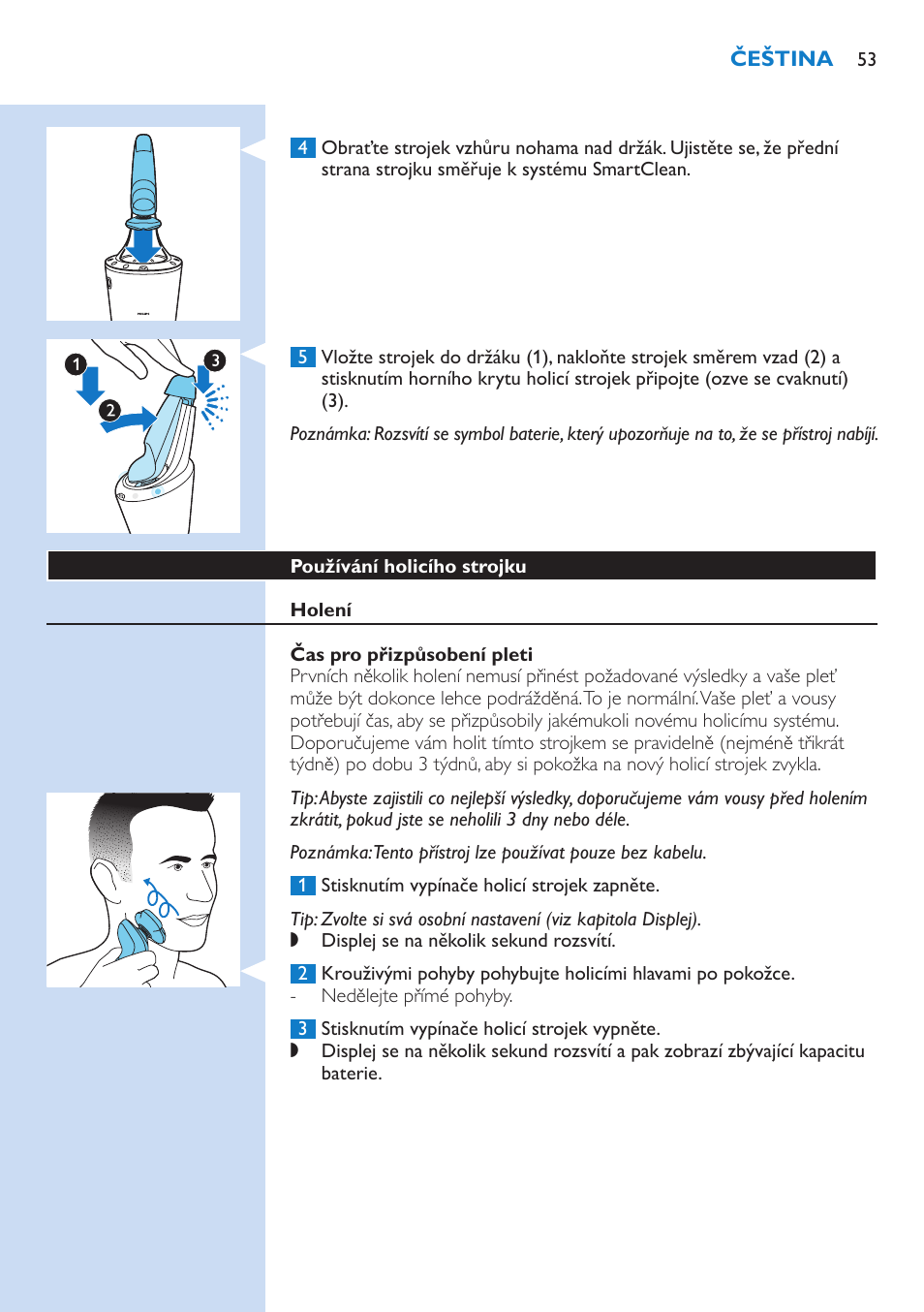 Philips Norelco SHAVER Series 9000 wet and dry electric shaver S9721-84 V-Track Precision Blades Contour Detect Technology SmartClean System PRO Digital User Interface with SmartClean System PRO and Aquatec Wet & Dry User Manual | Page 53 / 352