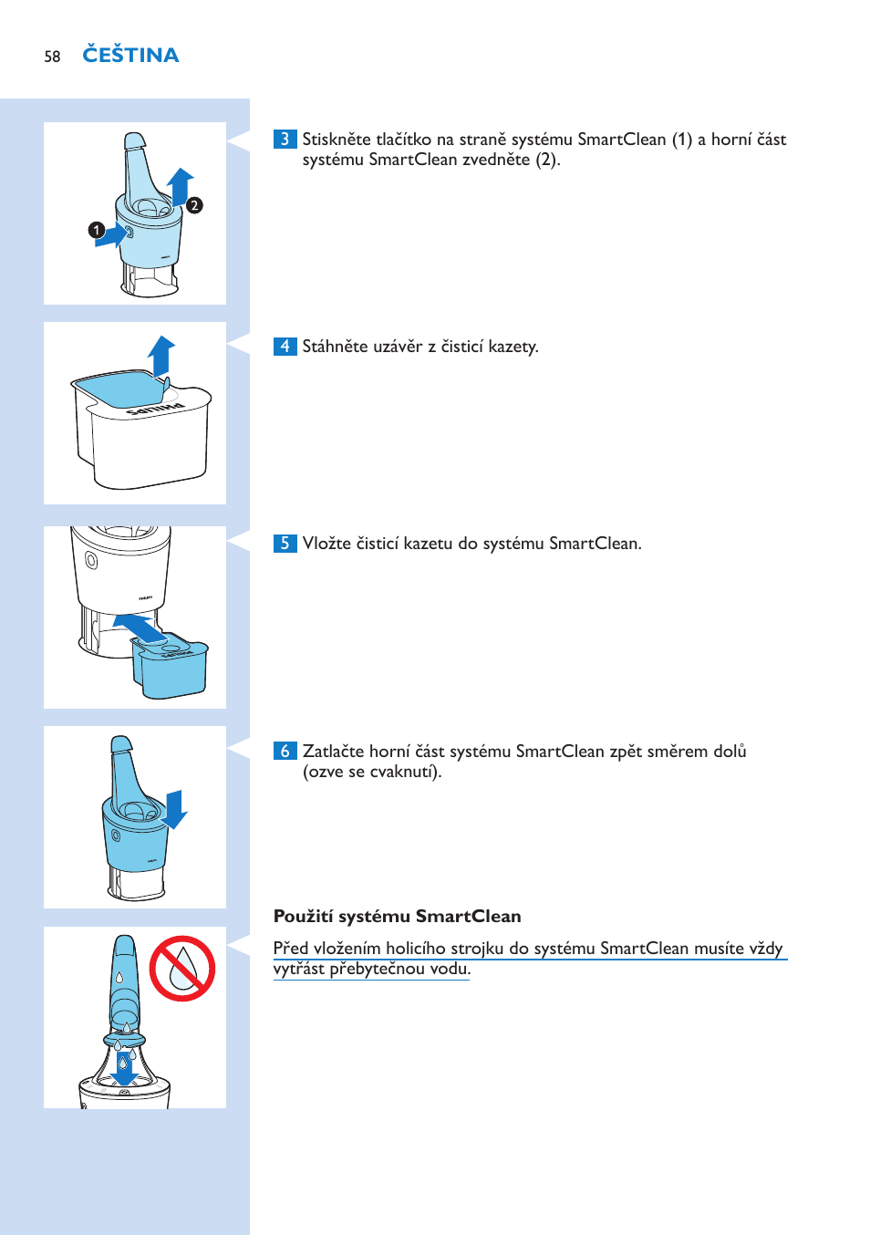 Philips Norelco SHAVER Series 9000 wet and dry electric shaver S9721-84 V-Track Precision Blades Contour Detect Technology SmartClean System PRO Digital User Interface with SmartClean System PRO and Aquatec Wet & Dry User Manual | Page 58 / 352