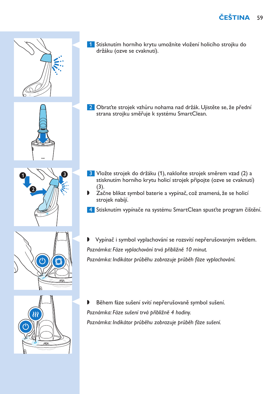 Philips Norelco SHAVER Series 9000 wet and dry electric shaver S9721-84 V-Track Precision Blades Contour Detect Technology SmartClean System PRO Digital User Interface with SmartClean System PRO and Aquatec Wet & Dry User Manual | Page 59 / 352