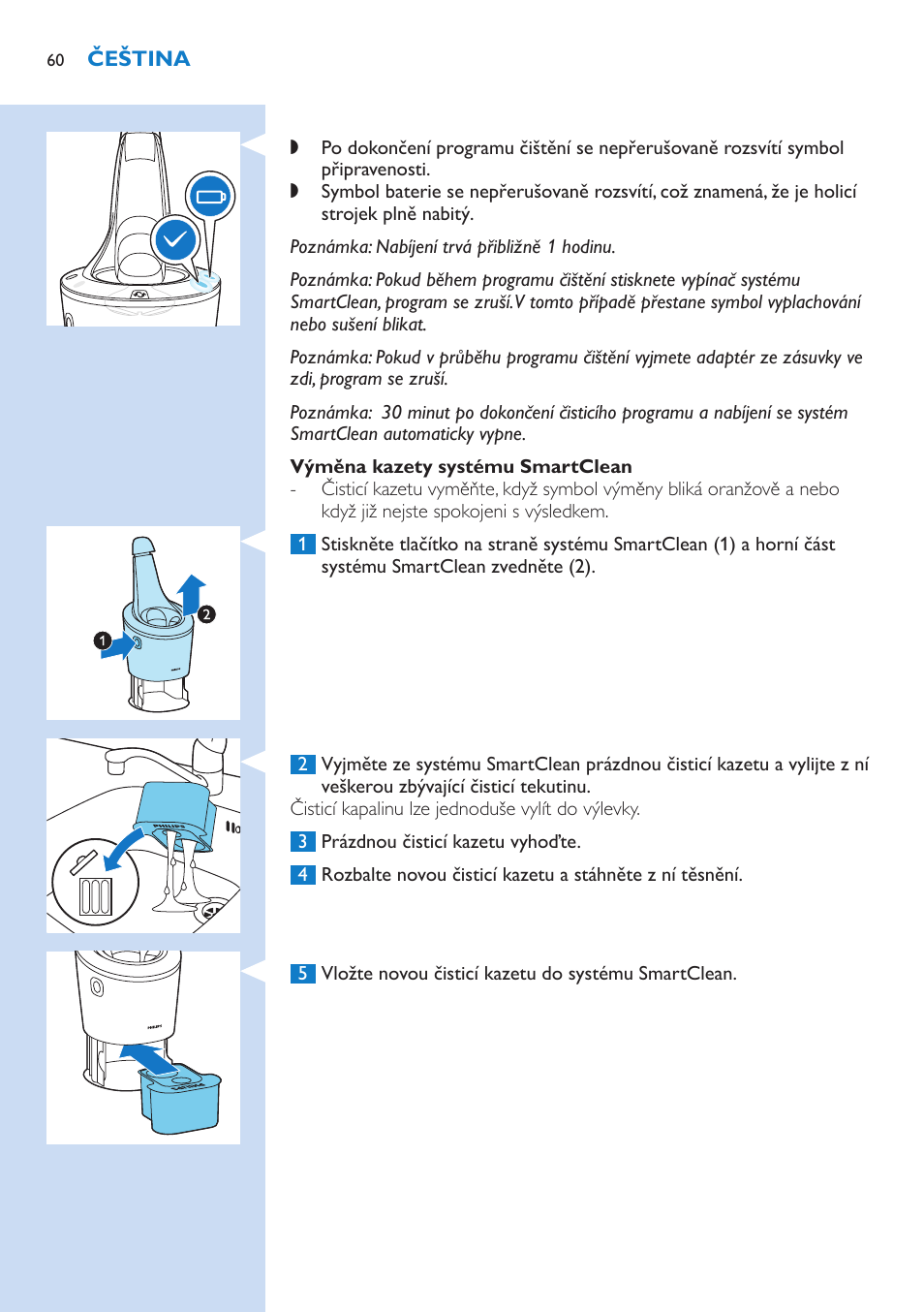 Philips Norelco SHAVER Series 9000 wet and dry electric shaver S9721-84 V-Track Precision Blades Contour Detect Technology SmartClean System PRO Digital User Interface with SmartClean System PRO and Aquatec Wet & Dry User Manual | Page 60 / 352