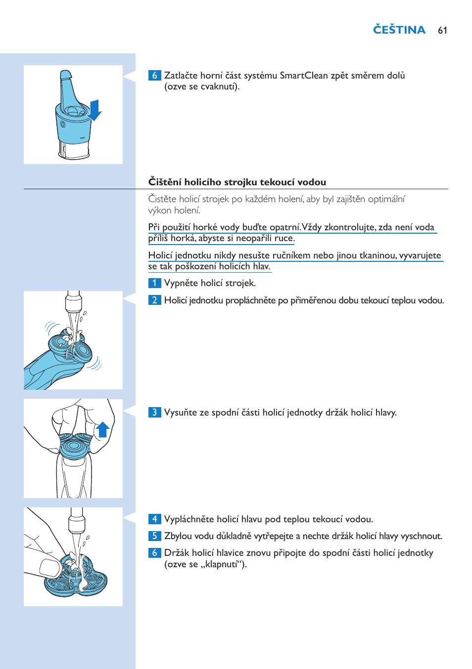 Philips Norelco SHAVER Series 9000 wet and dry electric shaver S9721-84 V-Track Precision Blades Contour Detect Technology SmartClean System PRO Digital User Interface with SmartClean System PRO and Aquatec Wet & Dry User Manual | Page 61 / 352