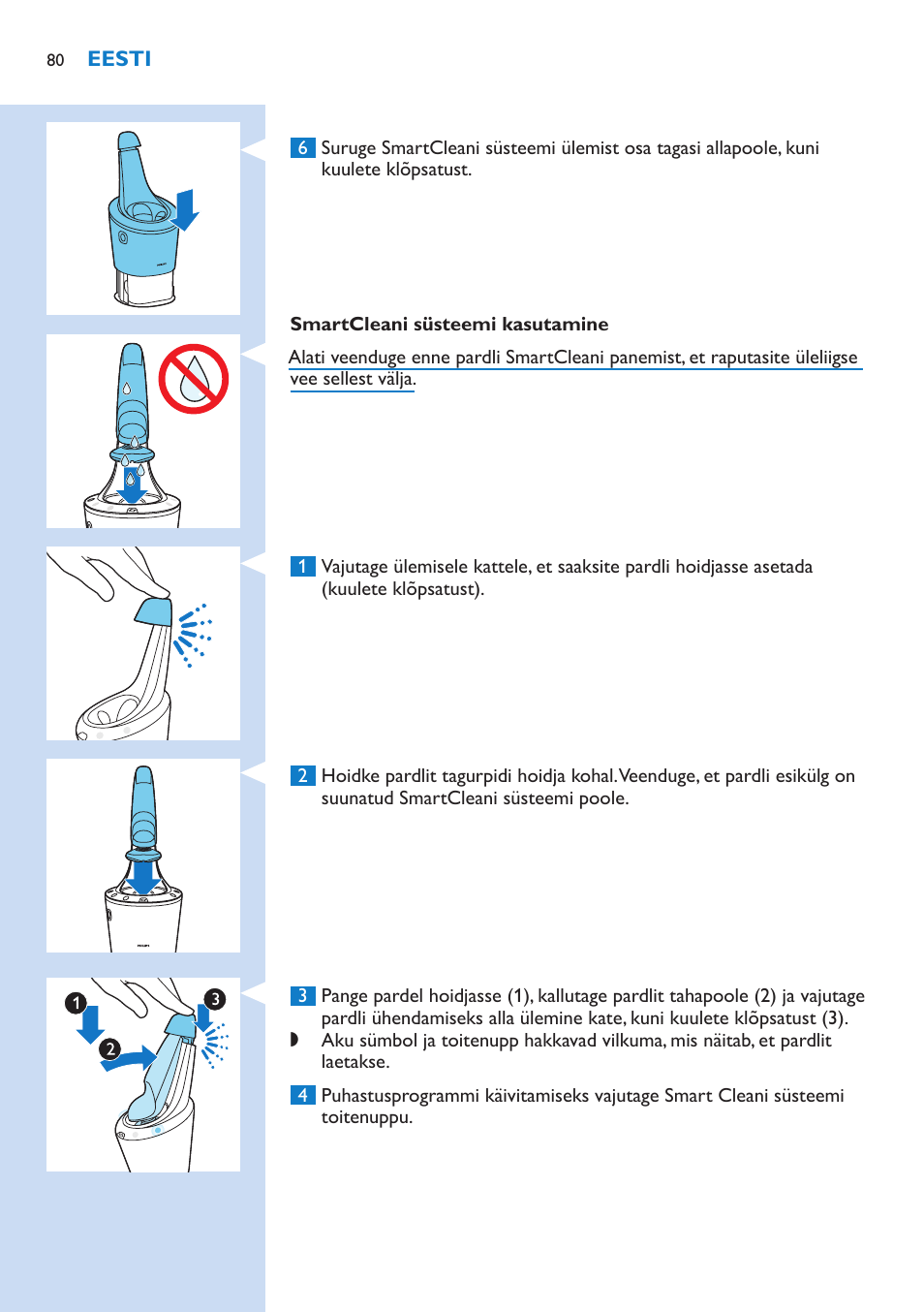 Philips Norelco SHAVER Series 9000 wet and dry electric shaver S9721-84 V-Track Precision Blades Contour Detect Technology SmartClean System PRO Digital User Interface with SmartClean System PRO and Aquatec Wet & Dry User Manual | Page 80 / 352