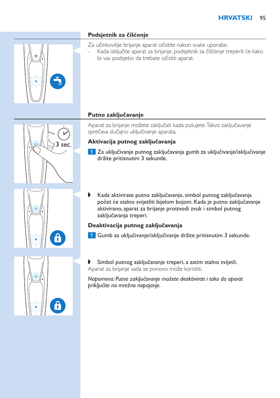 Philips Norelco SHAVER Series 9000 wet and dry electric shaver S9721-84 V-Track Precision Blades Contour Detect Technology SmartClean System PRO Digital User Interface with SmartClean System PRO and Aquatec Wet & Dry User Manual | Page 95 / 352
