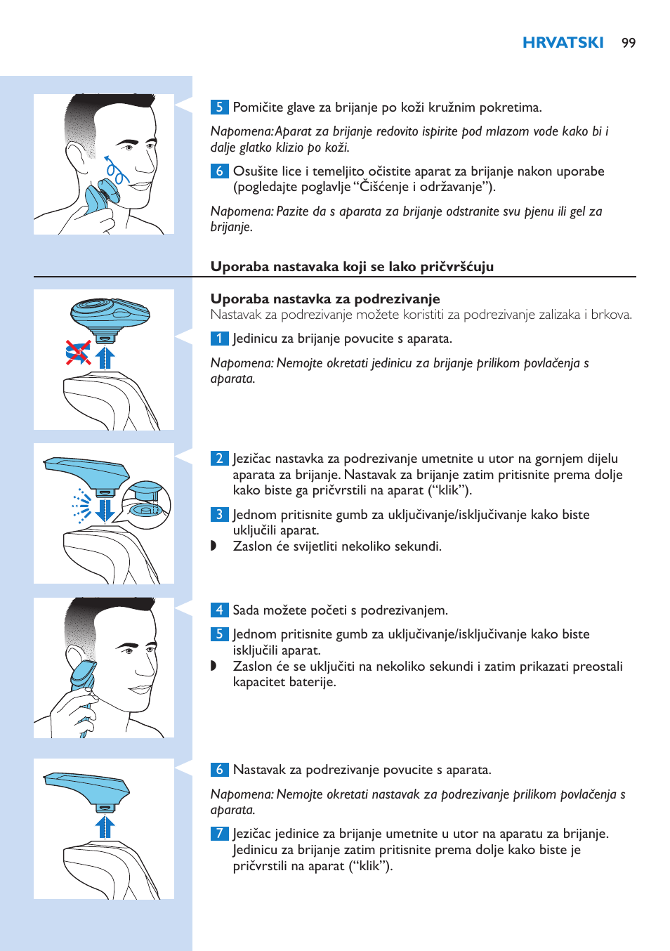 Philips Norelco SHAVER Series 9000 wet and dry electric shaver S9721-84 V-Track Precision Blades Contour Detect Technology SmartClean System PRO Digital User Interface with SmartClean System PRO and Aquatec Wet & Dry User Manual | Page 99 / 352