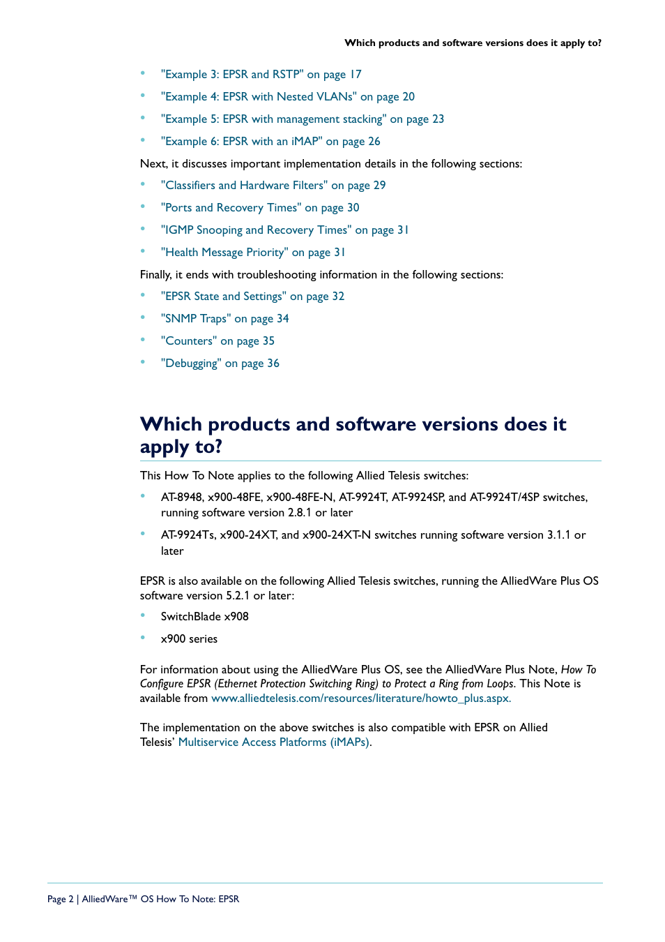 Allied Telesis AlliedWare  OS User Manual | Page 2 / 56