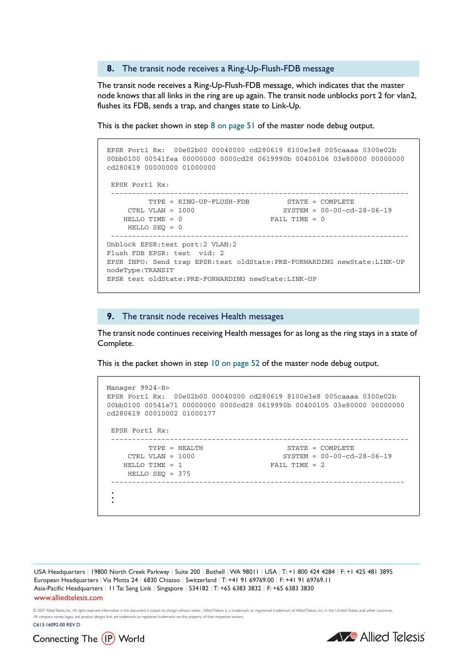 The transit node receives health messages | Allied Telesis AlliedWare  OS User Manual | Page 56 / 56