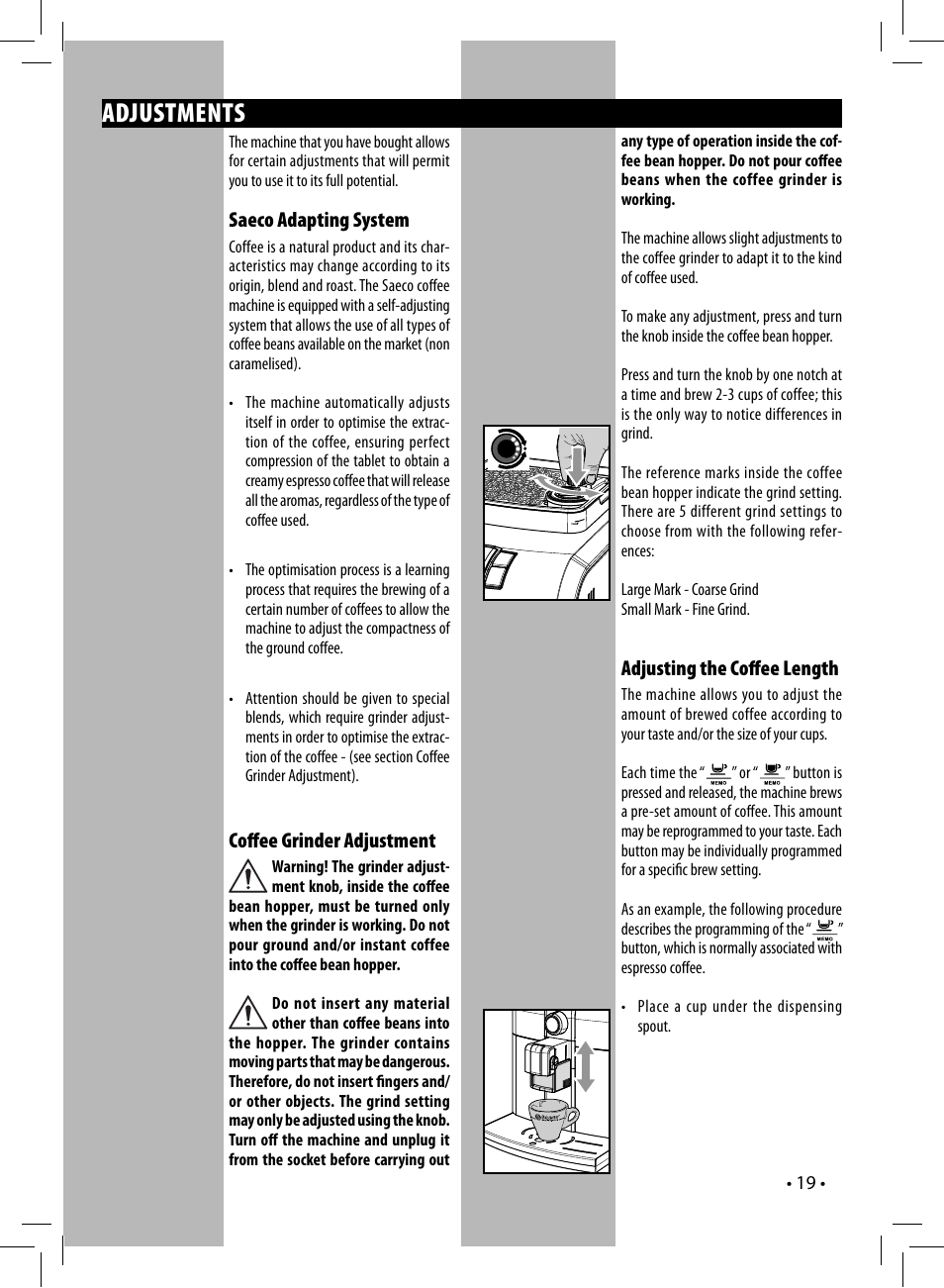 Adjustments | Philips HD8838-47 User Manual | Page 22 / 36