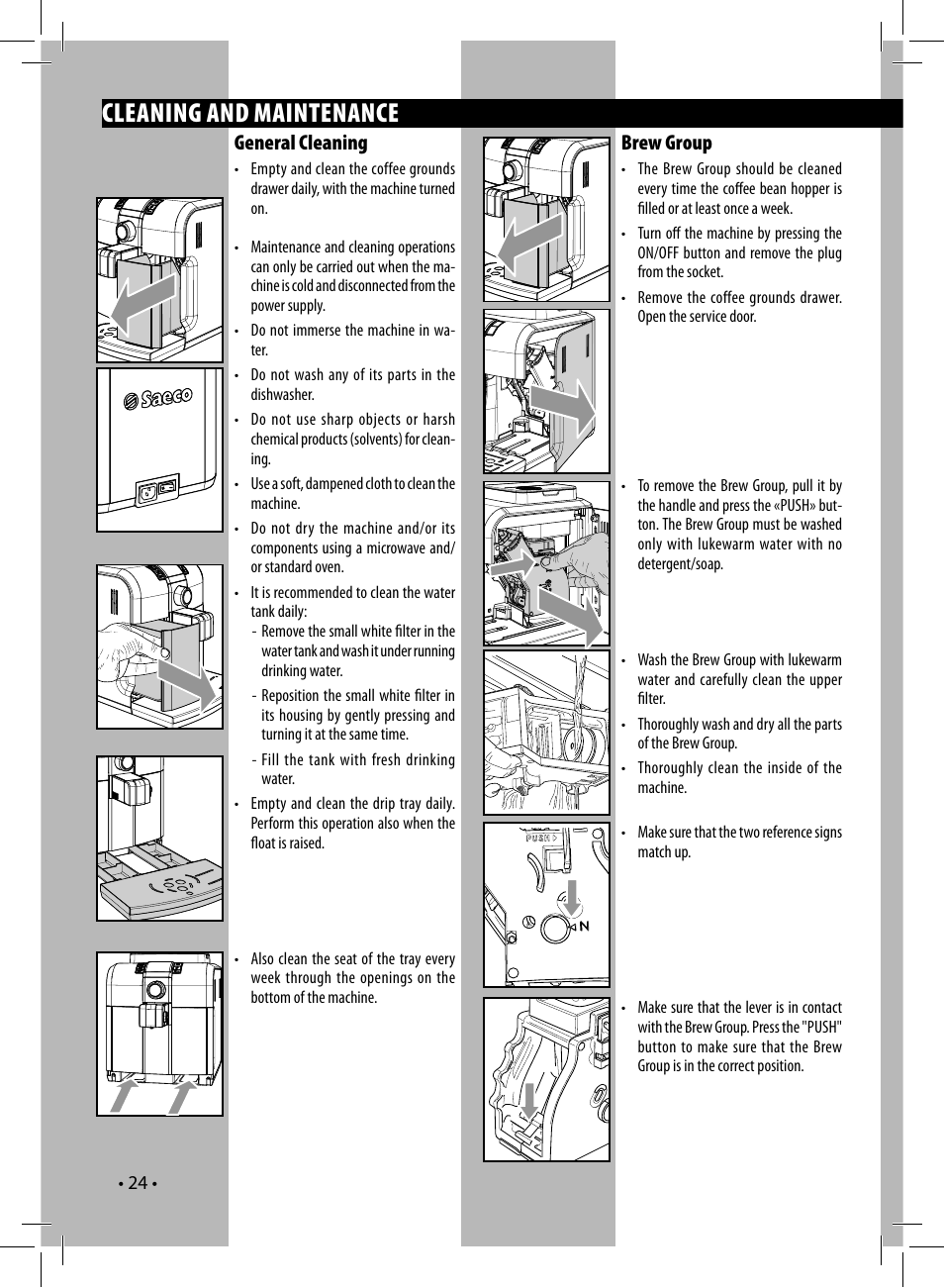 Cleaning and maintenance, General cleaning, Brew group | Philips HD8838-47 User Manual | Page 27 / 36