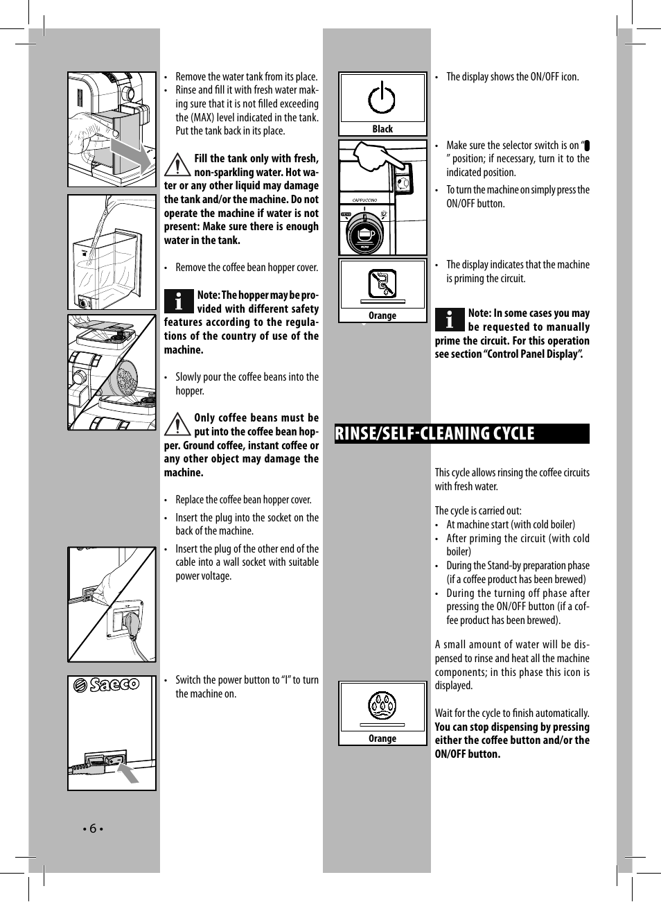 Rinse/selfcleaning cycle | Philips HD8838-47 User Manual | Page 9 / 36