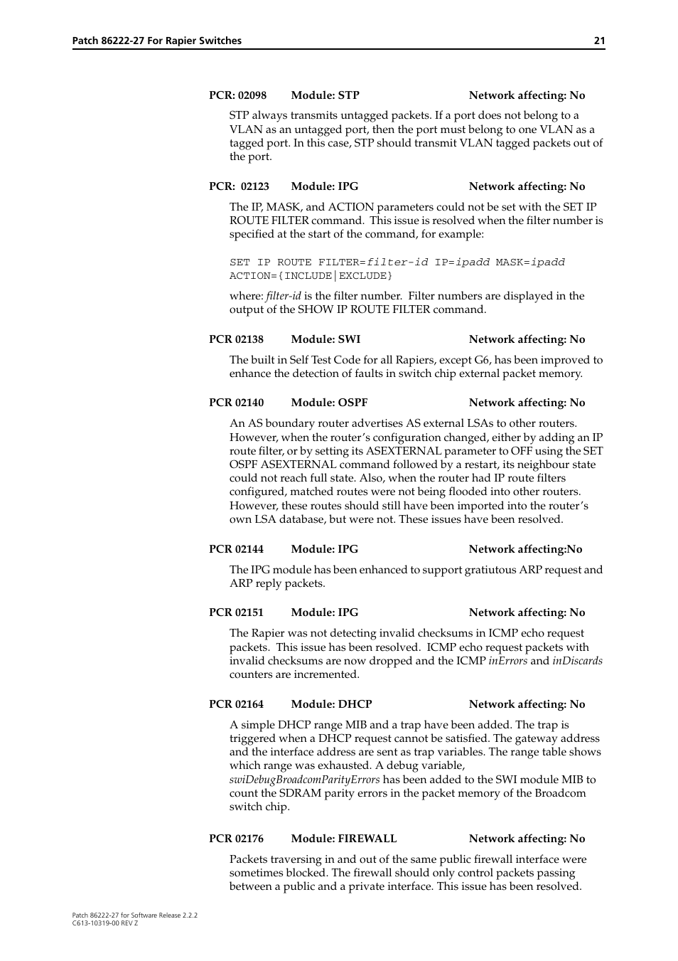 Allied Telesis 86222-27 User Manual | Page 21 / 46