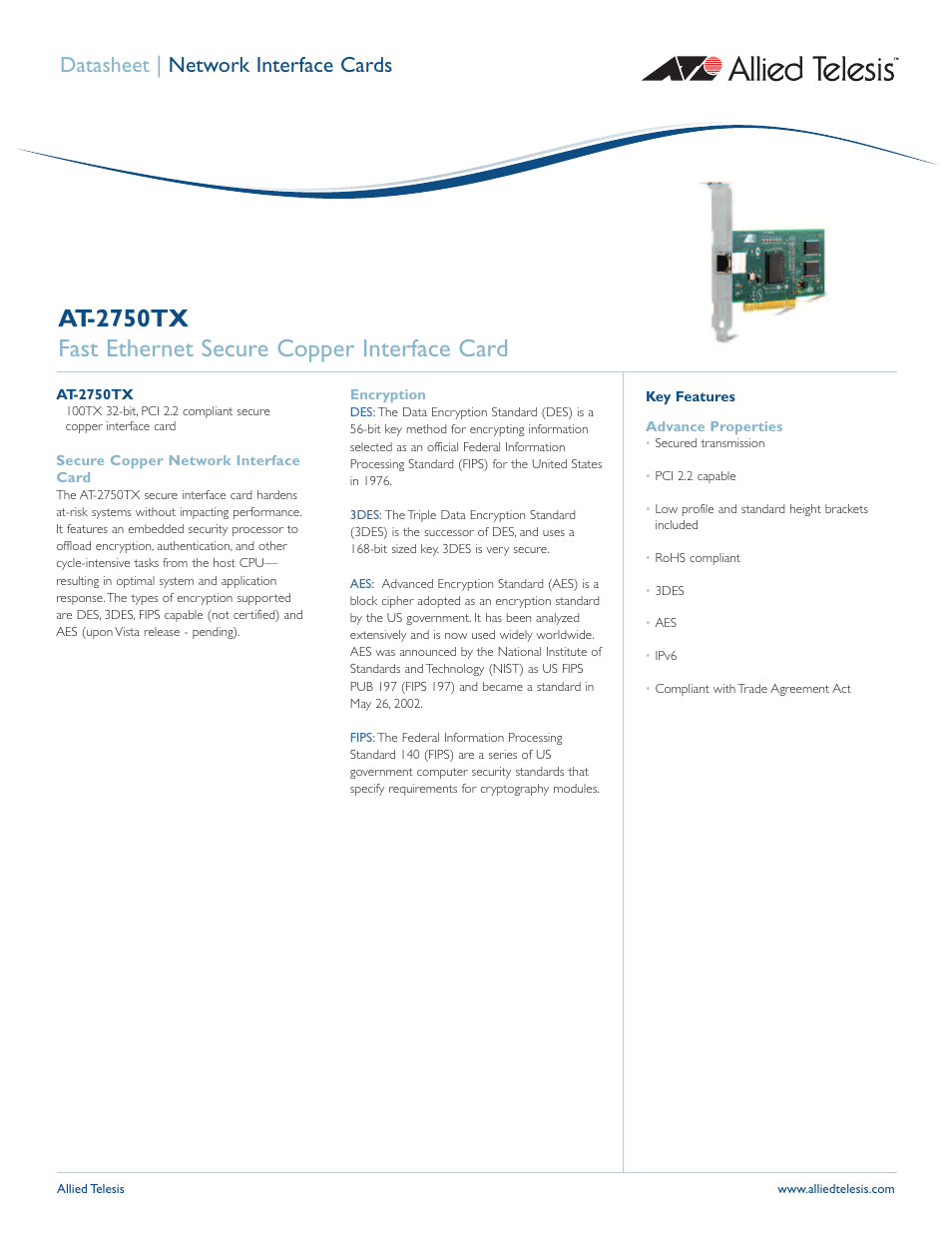 Allied Telesis AT-2750TX- User Manual | 2 pages