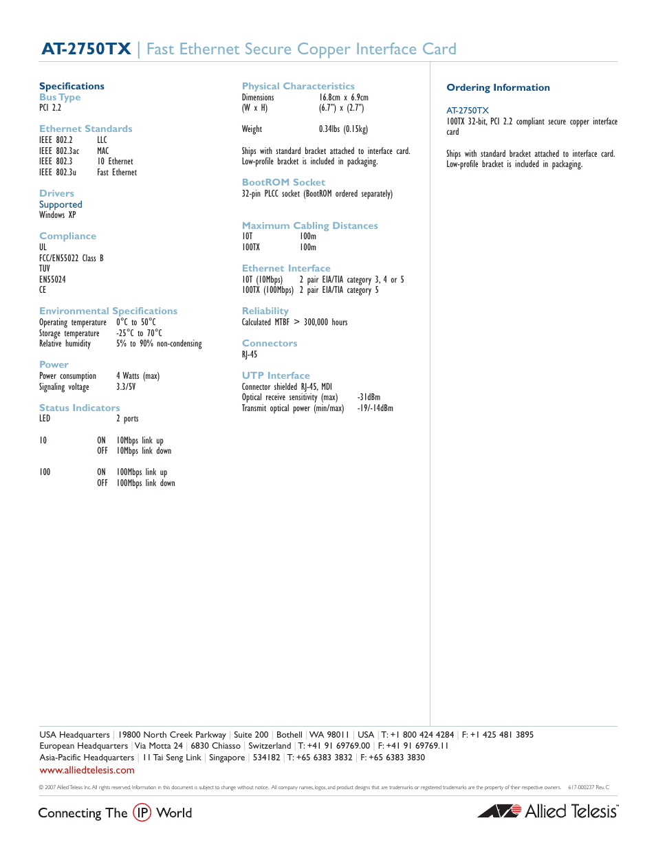 Allied Telesis AT-2750TX- User Manual | Page 2 / 2