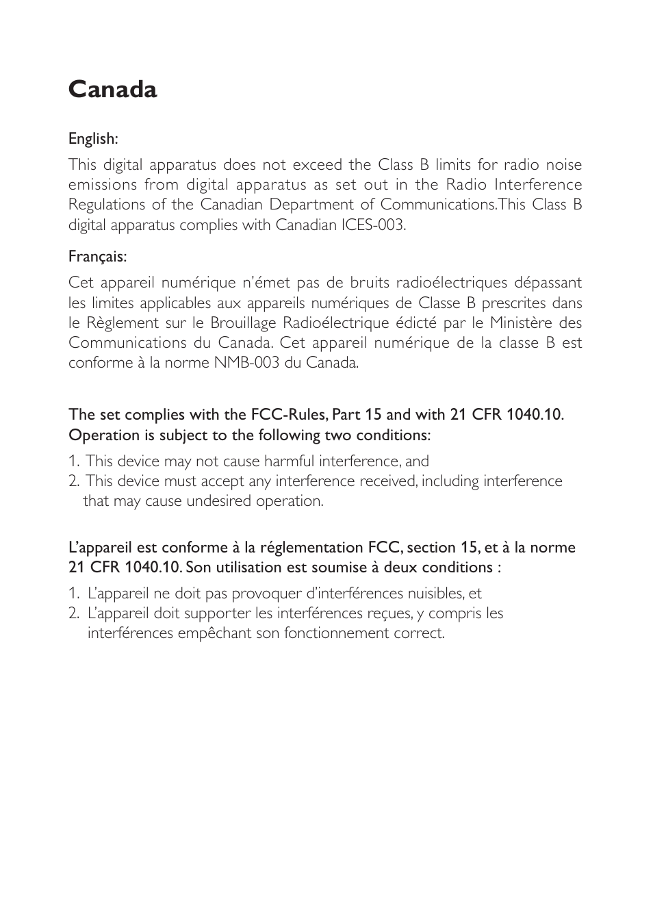 Canada | Philips DC291-17 User Manual | Page 2 / 20