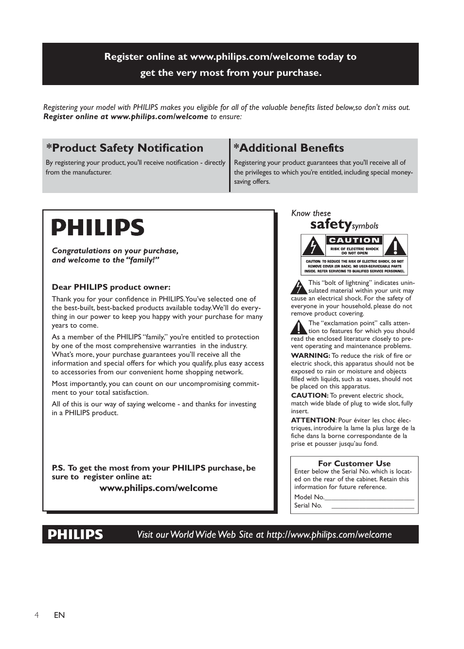 Product safety notiﬁcation *additional benefits | Philips DC291-17 User Manual | Page 4 / 20