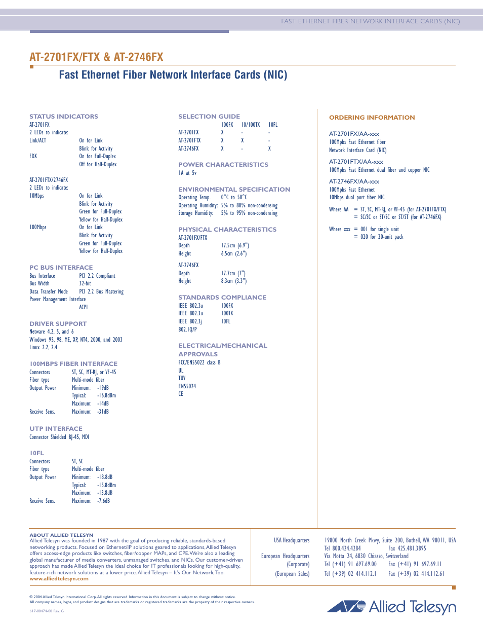 Allied Telesis AT-2701FTX User Manual | Page 2 / 2