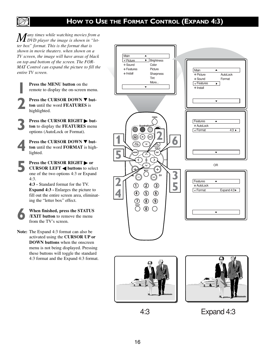 3 expand 4:3 | Philips 20PT633R User Manual | Page 16 / 36