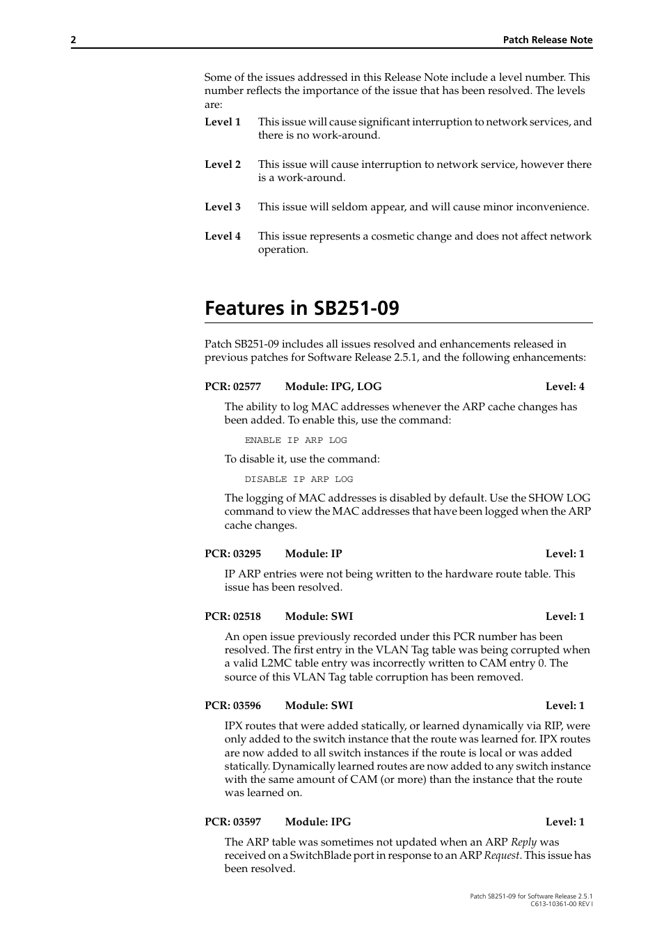 Features in sb251-09 | Allied Telesis 4000 Series User Manual | Page 2 / 12