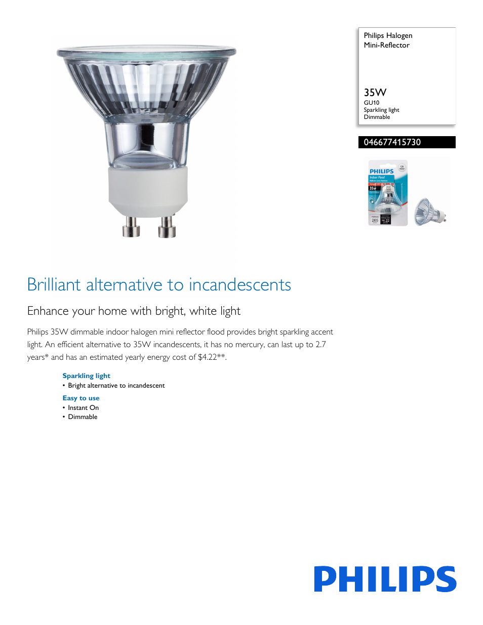 Philips 046677415730 User Manual | 2 pages