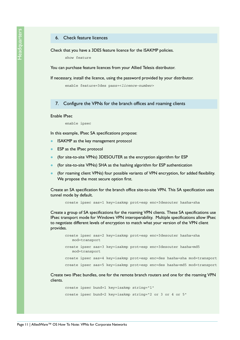 Headquar ters | Allied Telesis AlliedWare AR440S User Manual | Page 11 / 53