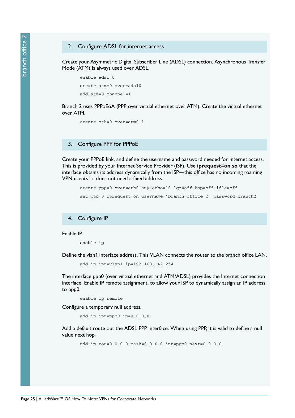 Branch office 2 | Allied Telesis AlliedWare AR440S User Manual | Page 25 / 53