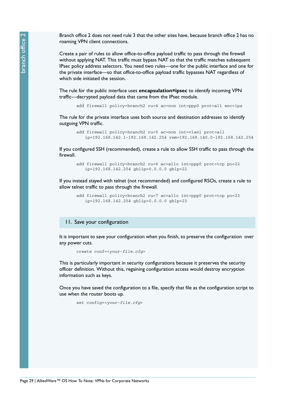 Branch office 2 | Allied Telesis AlliedWare AR440S User Manual | Page 29 / 53