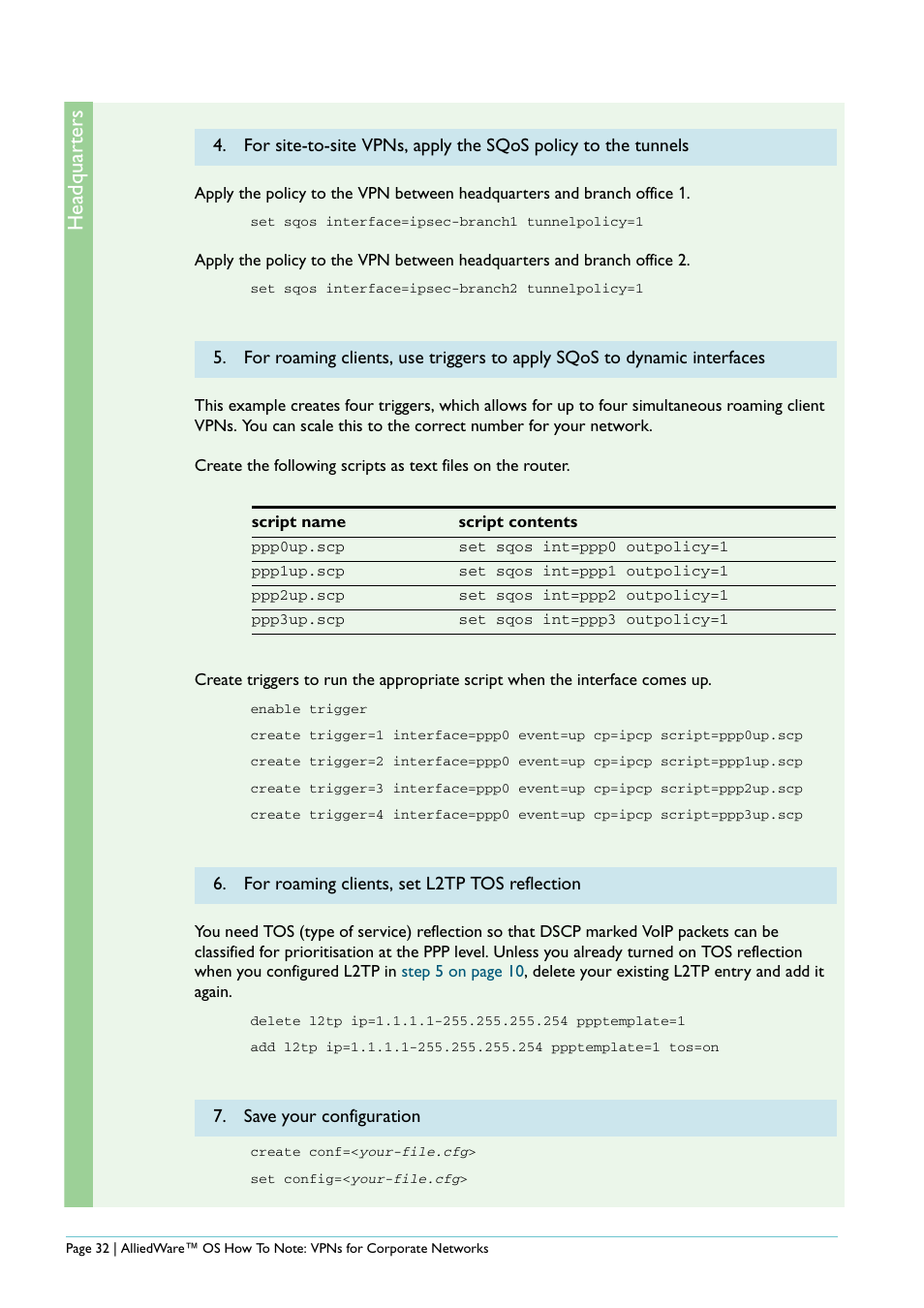 Oming connections, so, Defines, Headquar ters | Allied Telesis AlliedWare AR440S User Manual | Page 32 / 53
